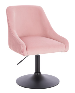 HR920N Scaun Roz Pudra din Catifea cu Bază Neagră