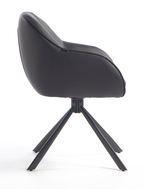 HR2055 BAZĂ STEA Scaun Neagră din Piele Ecologica cu Bază Neagră