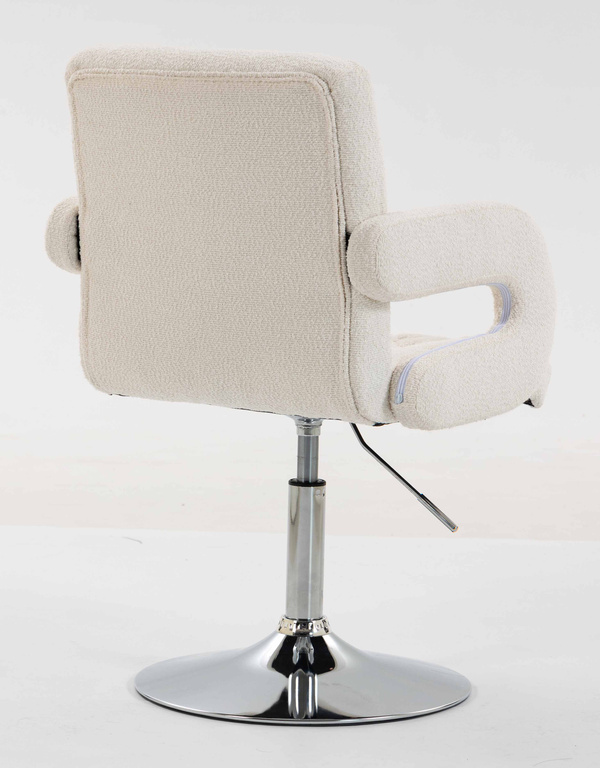 HR8404N Scaun Crem Boucle cu Bază Cromata