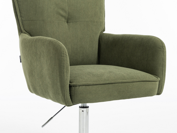 HR250N Scaun Zsályazöld Prémium Kordbársony Bază Cromata