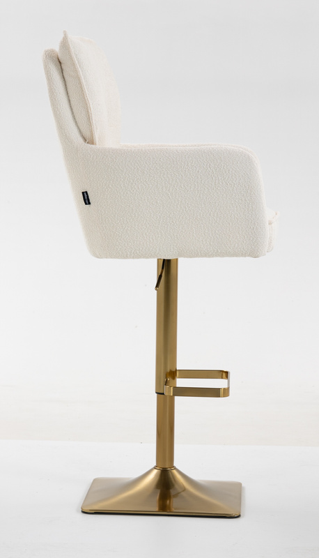 HR250KW Scaun Crem Boucle Bază Aurie