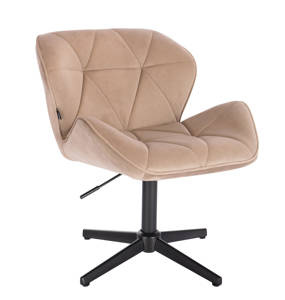 HR111CROSS Scaun Latte Catifea cu Bază Neagră