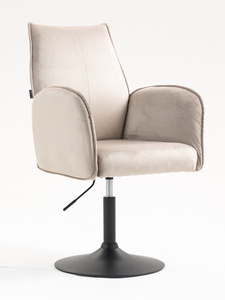 HR280N Scaun Latte din Catifea cu Bază Neagră