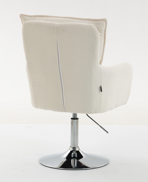 HR250N Scaun Crem Boucle Bază Cromata