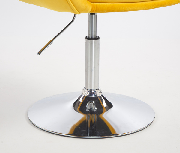 HR2055N Scaun Galbenă din Catifea cu Bază Cromata