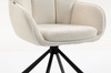 HR2055 BAZĂ STEA Scaun Crem din Boucle cu Bază Neagră