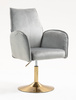HR280N Scaun Gray din Catifea cu Bază Aurie