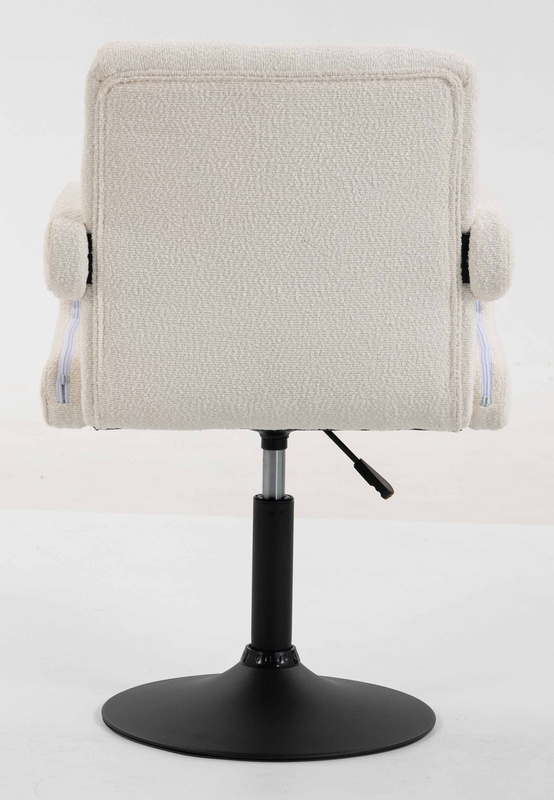 HR8404N Scaun Crem Boucle cu Bază Neagră