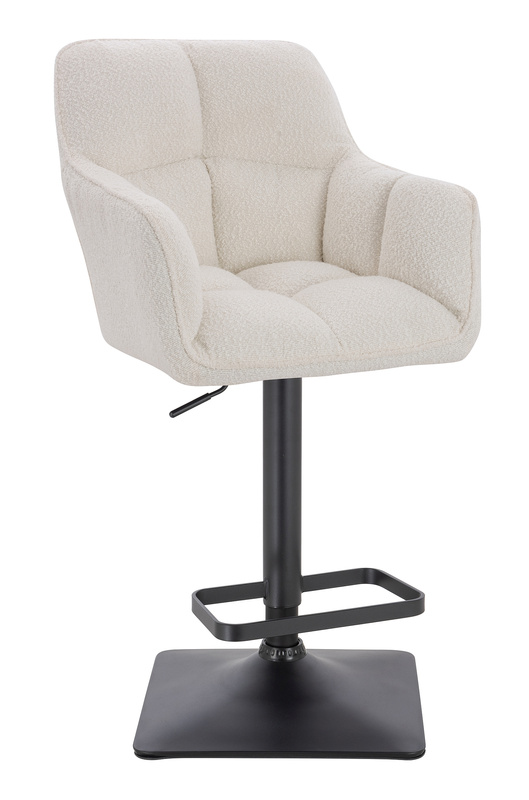 HR550KW Scaun Crem Boucle cu Bază Neagră