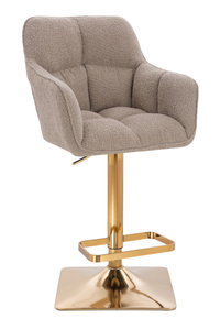 HR550KW Scaun Latte Boucle cu Bază Aurie