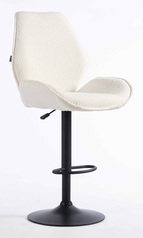 HR350W Scaun Crem din Boucle Bază Neagră