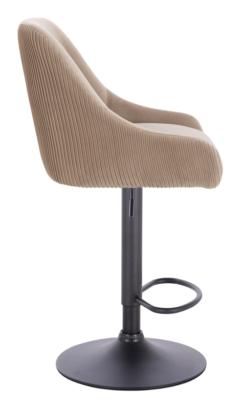 HR920W Scaun Latte din Catifea cu Bază Neagră