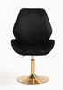 HR350N Scaun Neagră din Catifea Bază Aurie