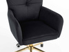HR250K Scaun Catifea Neagră Bază Aurie