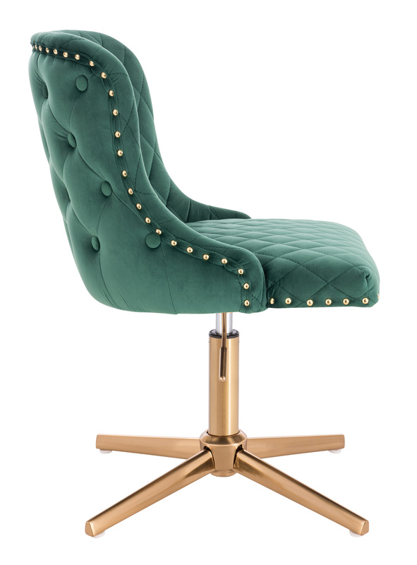 HR940CROSS Scaun Verde din Catifea cu Bază Aurie