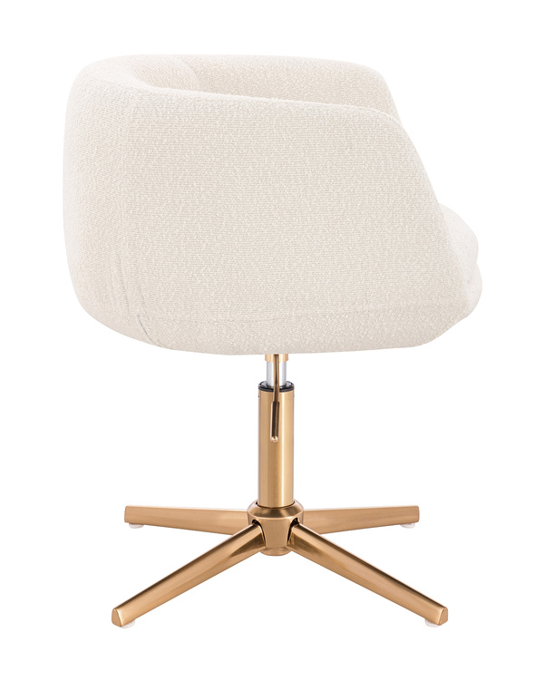 HR333CROSS Scaun Boucle Crem cu Bază Aurie