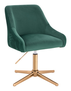 HR920CROSS Scaun Verde din Catifea cu Bază Aurie