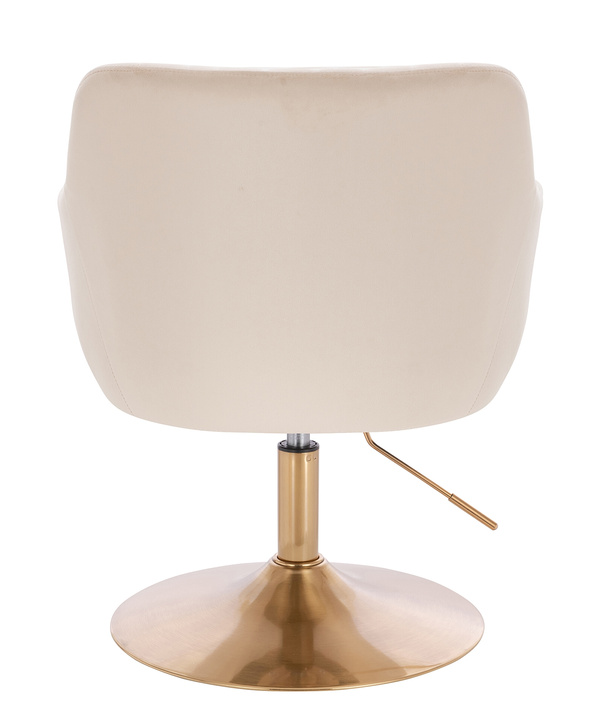HR190N Scaun Crem din Catifea cu Bază Aurie