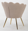 Fotoliu FREY Latte din Boucle cu Picioare Aurii