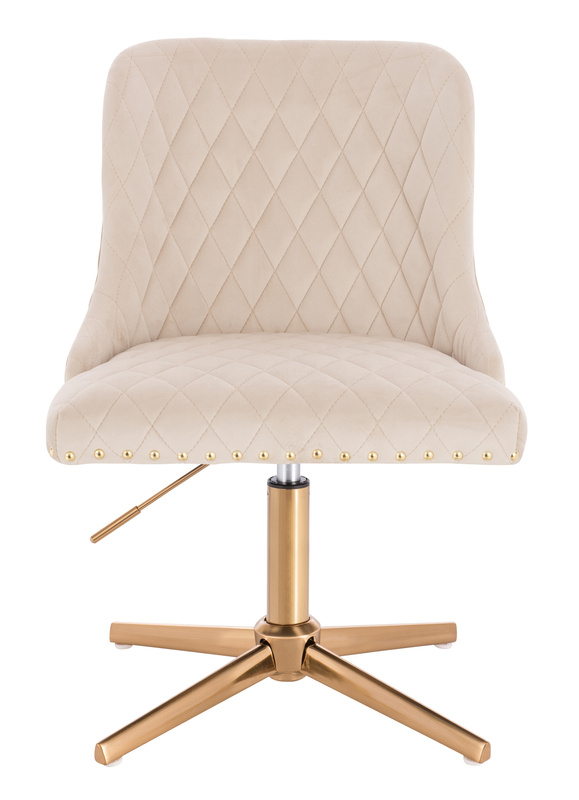 HR940CROSS Scaun Crem din Catifea cu Bază Aurie