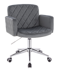 HR802K Scaun Grafit din Catifea cu Bază Cromata