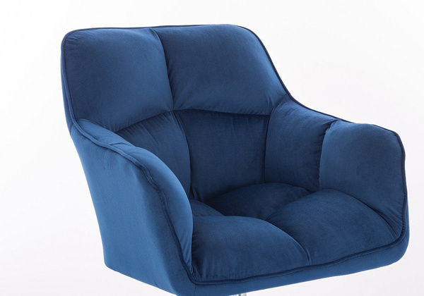 HR550K Scaun Bleumarin Catifea cu Bază Aurie