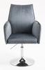HR280N Scaun Grafit din Catifea cu Bază Cromata