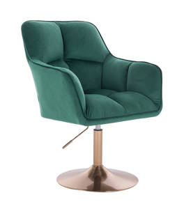 HR550N Scaun Verde Catifea cu Bază Aurie