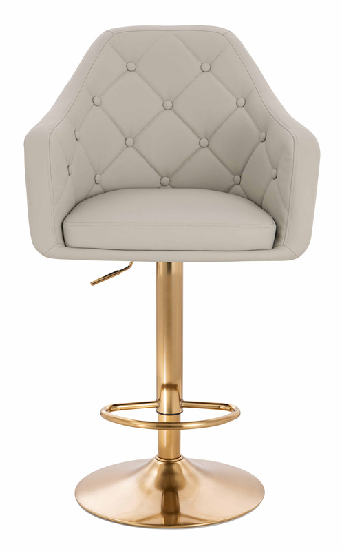 HR831W Scaun Ecru Piele Ecologica Premium Soft cu Bază Aurie