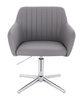 HC190CROSS Scaun Gri din Piele Ecologica cu Bază Cromata