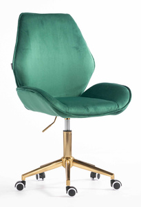 HR350K Scaun Verde din Catifea Bază Aurie