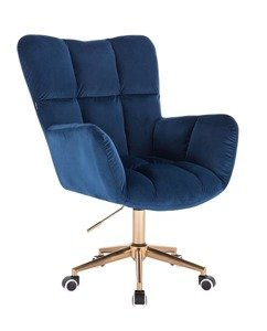 HR650K Bleumarin Catifea Scaun cu Bază Aurie