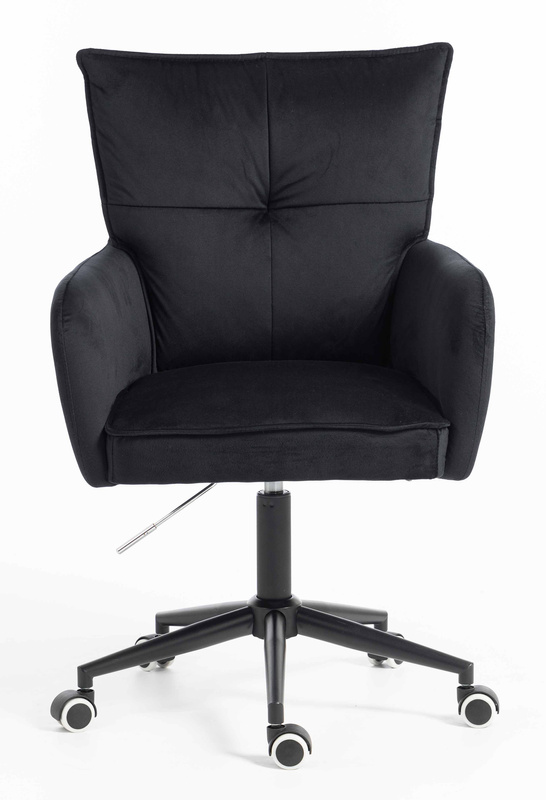 HR250K Scaun Catifea Neagră Bază Neagră