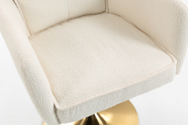 HR250N Scaun Crem Boucle Bază Aurie