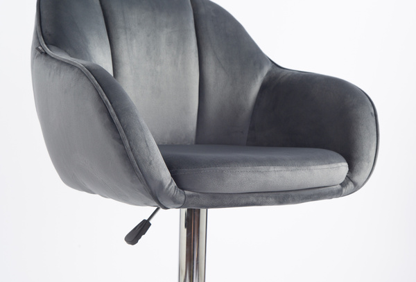 HR2055W Scaun Grafit din Catifea cu Bază Cromata