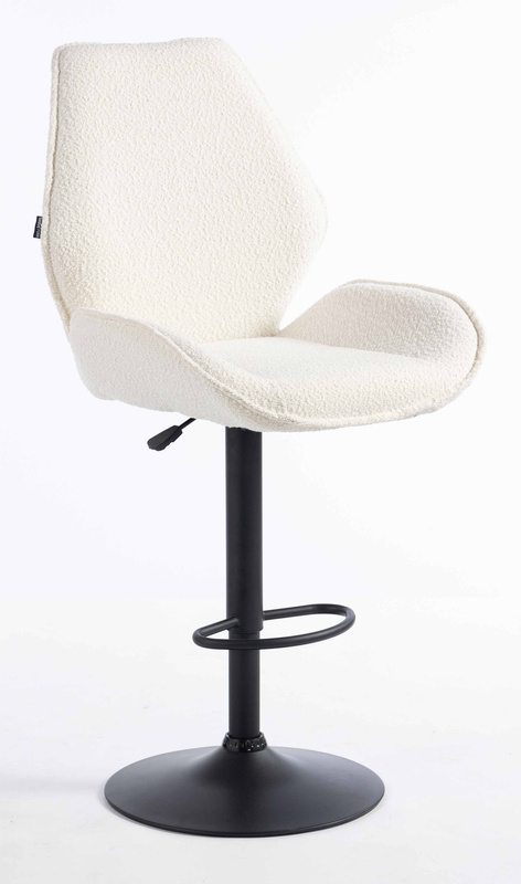 HR350W Scaun Crem din Boucle Bază Neagră