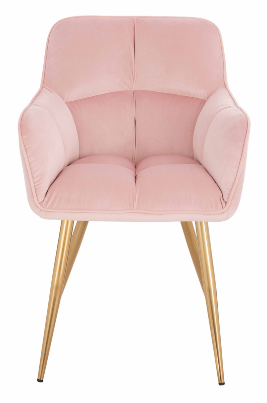 HR550 Scaun Roz Pudra Catifea cu Bază Aurie