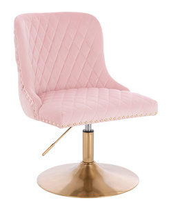HR940N Scaun Roz Pudra din Catifea cu Bază Aurie