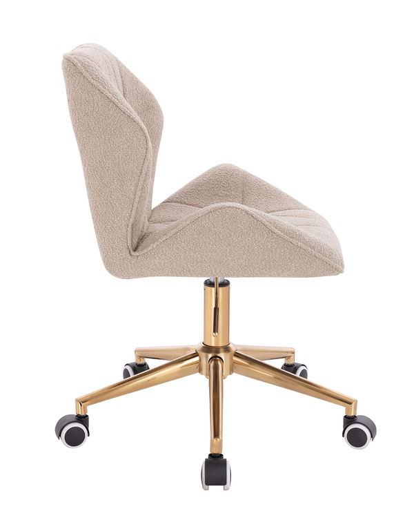 HR212K Scaun Latte Boucle cu Bază Aurie