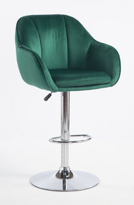 HR2055W Scaun Verde din Catifea cu Bază Cromata