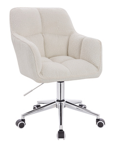 HR550K Scaun Crem Boucle cu Bază Cromata