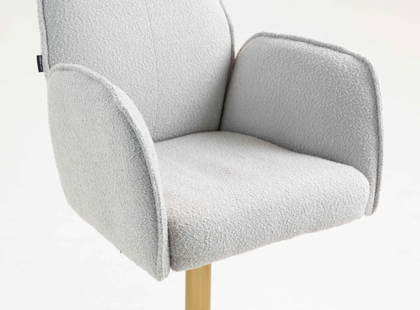 HR280W Scaun Gri Boucle cu Bază Aurie