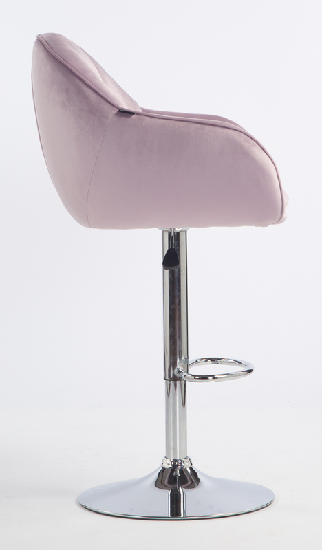 HR2055W Scaun Mov din Catifea cu Bază Cromata