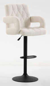 HR8404W Scaun Crem Boucle cu Bază Neagră