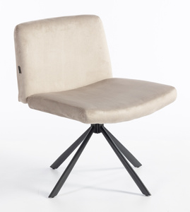 HR150 BAZĂ STEA Scaun Latte din Catifea cu Bază Neagră
