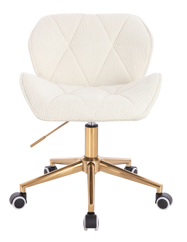 HR111K Scaun Crem Boucle cu Bază Aurie
