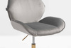 HR350N Scaun Gray din Catifea Bază Aurie
