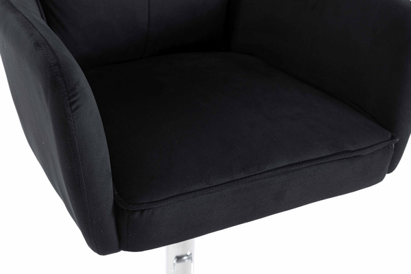 HR250W Scaun Catifea Neagră Bază Cromata