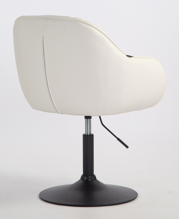 HR2055N Scaun Alb din Piele Ecologica cu Bază Neagră