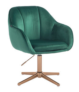 HR2055CROSS Scaun Verde din Catifea cu Bază Aurie